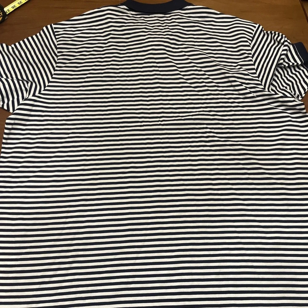 NWT Ralph Lauren Striped Polo Shirt Classic Fit Navy And White Sz 6XB